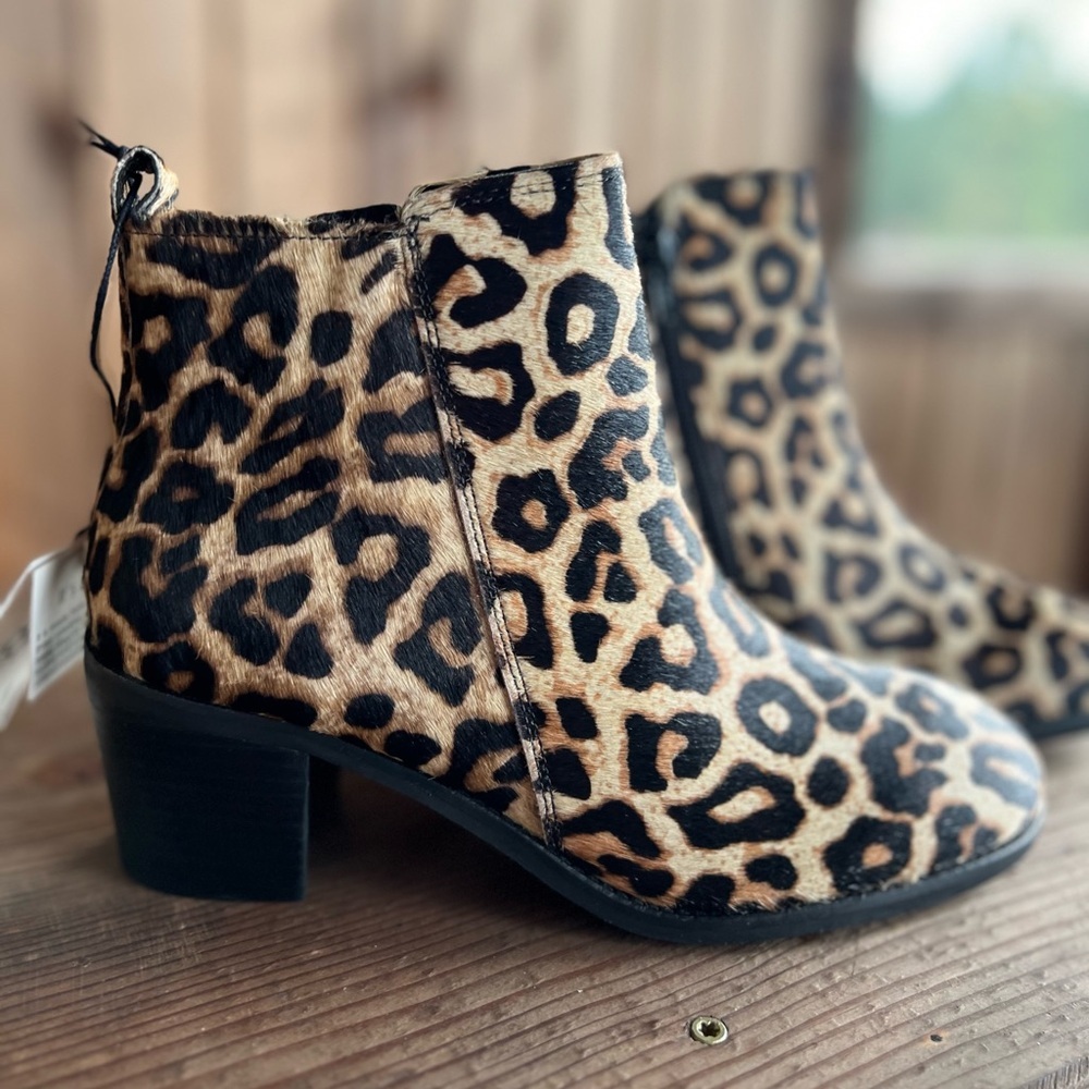 LEOPARD Genuine Cowhide & Leather Bootie TREND ankle boot used - Picture 6 of 14